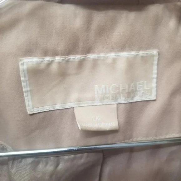 Micheal Kors  Tan Double Breasted Belted Trench Coat L - Picture 3 of 12